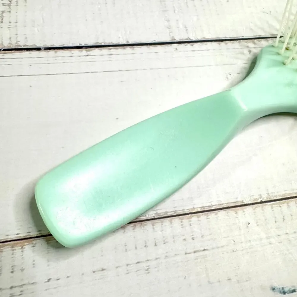 Vintage Estee Lauder Hair Brush Teal Blue Ball Tipped 6.5